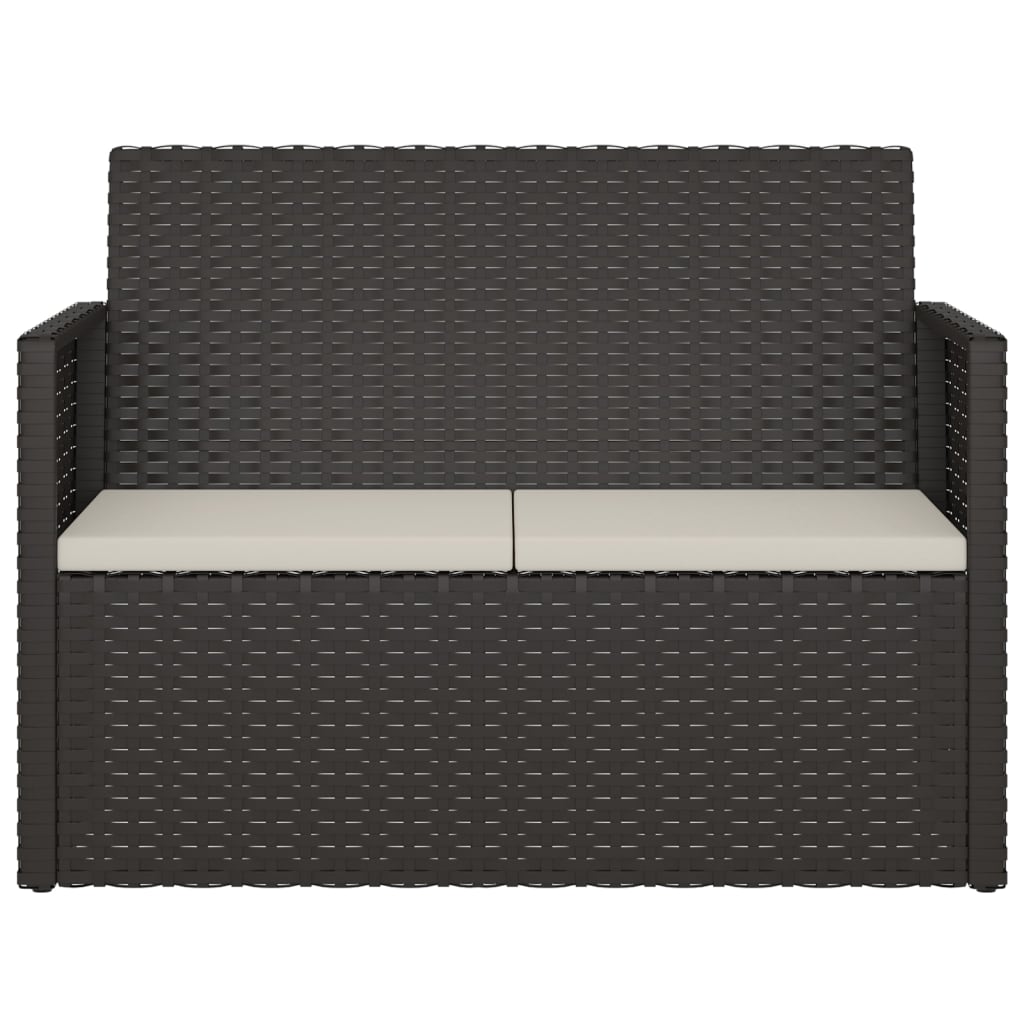 Tuinbank Met Kussens 105 Cm Poly Rattan Zwart 1