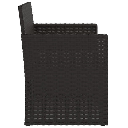 Tuinbank Met Kussens 105 Cm Poly Rattan Zwart 1