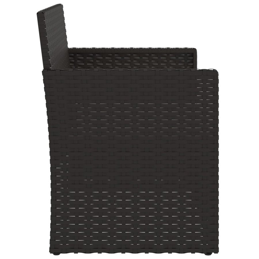 Tuinbank Met Kussens 105 Cm Poly Rattan Zwart 1