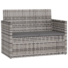 Tuinbank Met Kussens 105 Cm Poly Rattan Grijs Zonder rugkussen