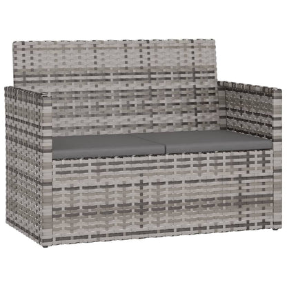 Tuinbank Met Kussens 105 Cm Poly Rattan Grijs Zonder rugkussen