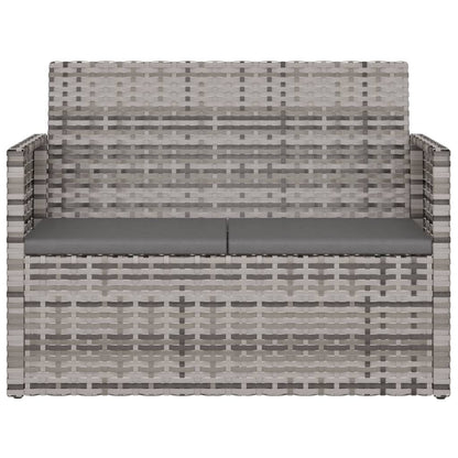 Tuinbank Met Kussens 105 Cm Poly Rattan Grijs Zonder rugkussen