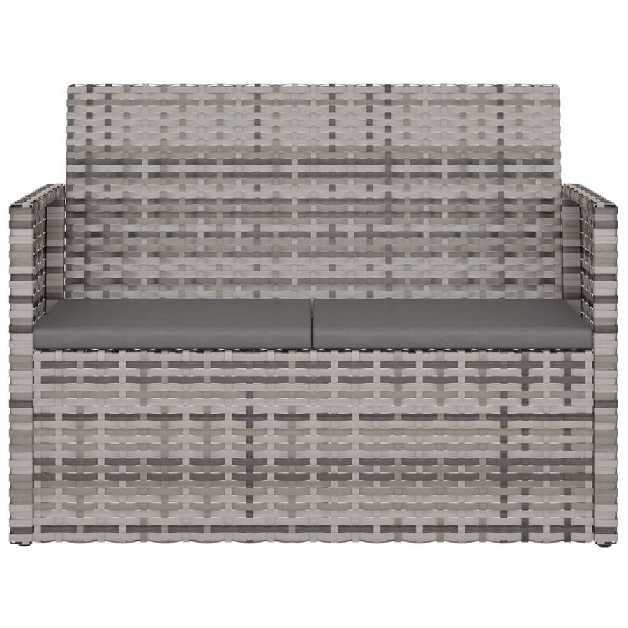 Tuinbank Met Kussens 105 Cm Poly Rattan Grijs Zonder rugkussen
