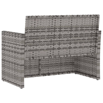 Tuinbank Met Kussens 105 Cm Poly Rattan Grijs Zonder rugkussen