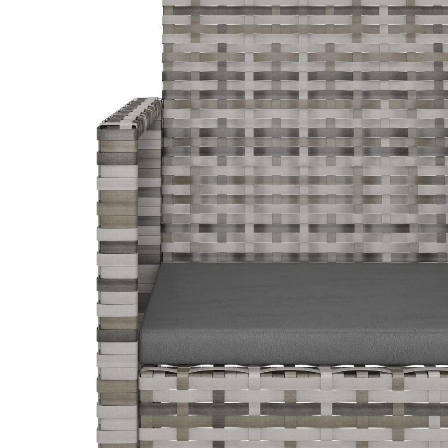 Tuinbank Met Kussens 105 Cm Poly Rattan Grijs Zonder rugkussen