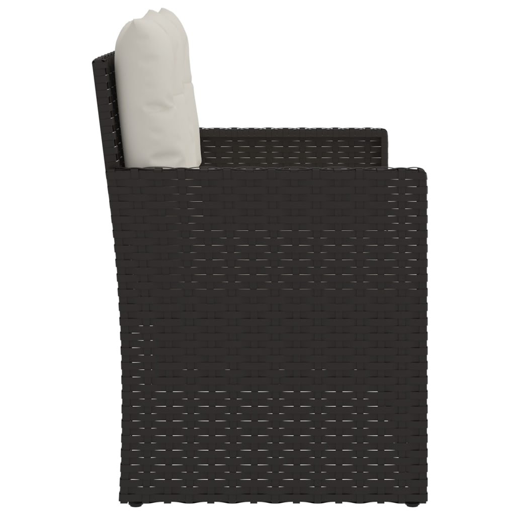 Tuinbank Met Kussens 105 Cm Poly Rattan Zwart 1