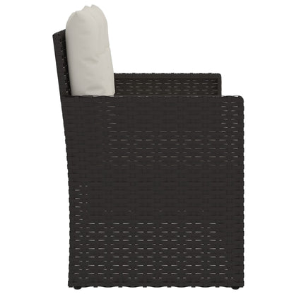 Tuinbank Met Kussens 105 Cm Poly Rattan Zwart 1