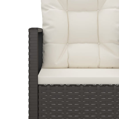 Tuinbank Met Kussens 105 Cm Poly Rattan Zwart 1