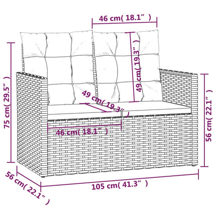 Tuinbank Met Kussens 05 Cm Poly Rattan