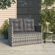 Tuinbank 105 cm poly rattan grijs