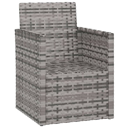 Tuinstoel Met Kussens Poly Rattan Grijs Zonder rugkussen