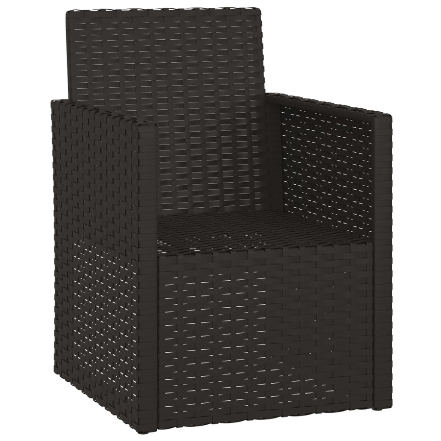 Tuinstoel Met Kussens Poly Rattan Zwart Met rugkussen