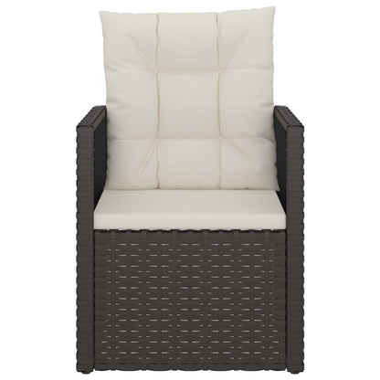 Tuinstoel Met Kussens Poly Rattan Zwart Met rugkussen