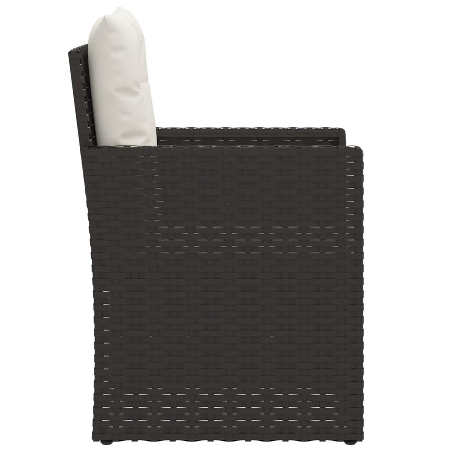 Tuinstoel Met Kussens Poly Rattan Zwart Met rugkussen