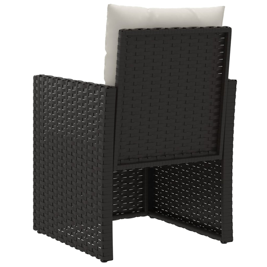 Tuinstoel Met Kussens Poly Rattan Zwart Met rugkussen
