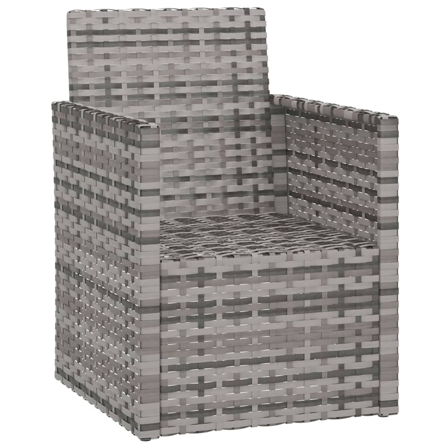 Tuinstoel Met Kussens Poly Rattan Grijs Met rugkussen