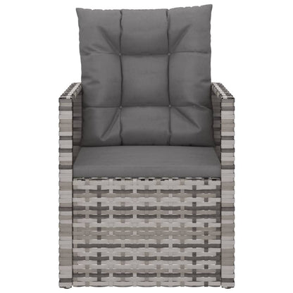 Tuinstoel Met Kussens Poly Rattan Grijs Met rugkussen