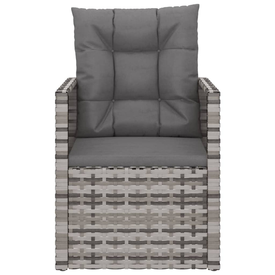 Tuinstoel Met Kussens Poly Rattan Grijs Met rugkussen