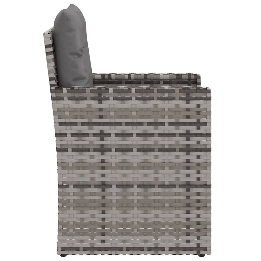 Tuinstoel Met Kussens Poly Rattan Grijs Met rugkussen