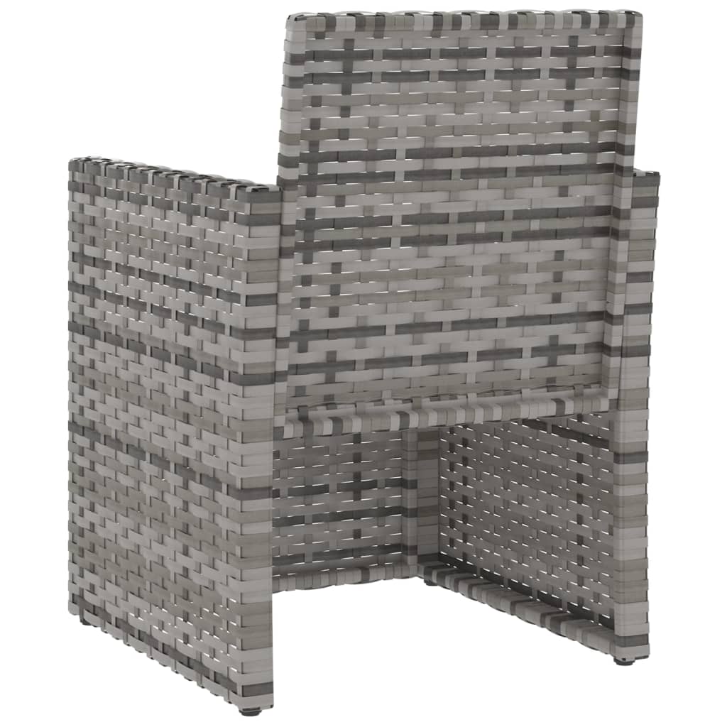 Tuinstoel Met Kussens Poly Rattan Grijs Met rugkussen