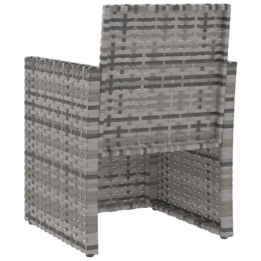 Tuinstoel Met Kussens Poly Rattan Grijs Met rugkussen