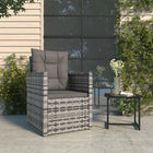 Garden chair with cushions poly rattan grey