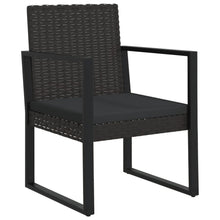 Tuinstoel Met Kussen Poly Rattan Zwart