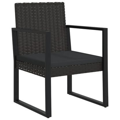 Tuinstoel Met Kussen Poly Rattan Zwart