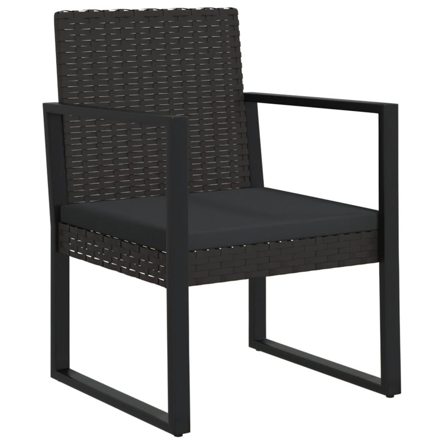 Tuinstoel Met Kussen Poly Rattan Zwart