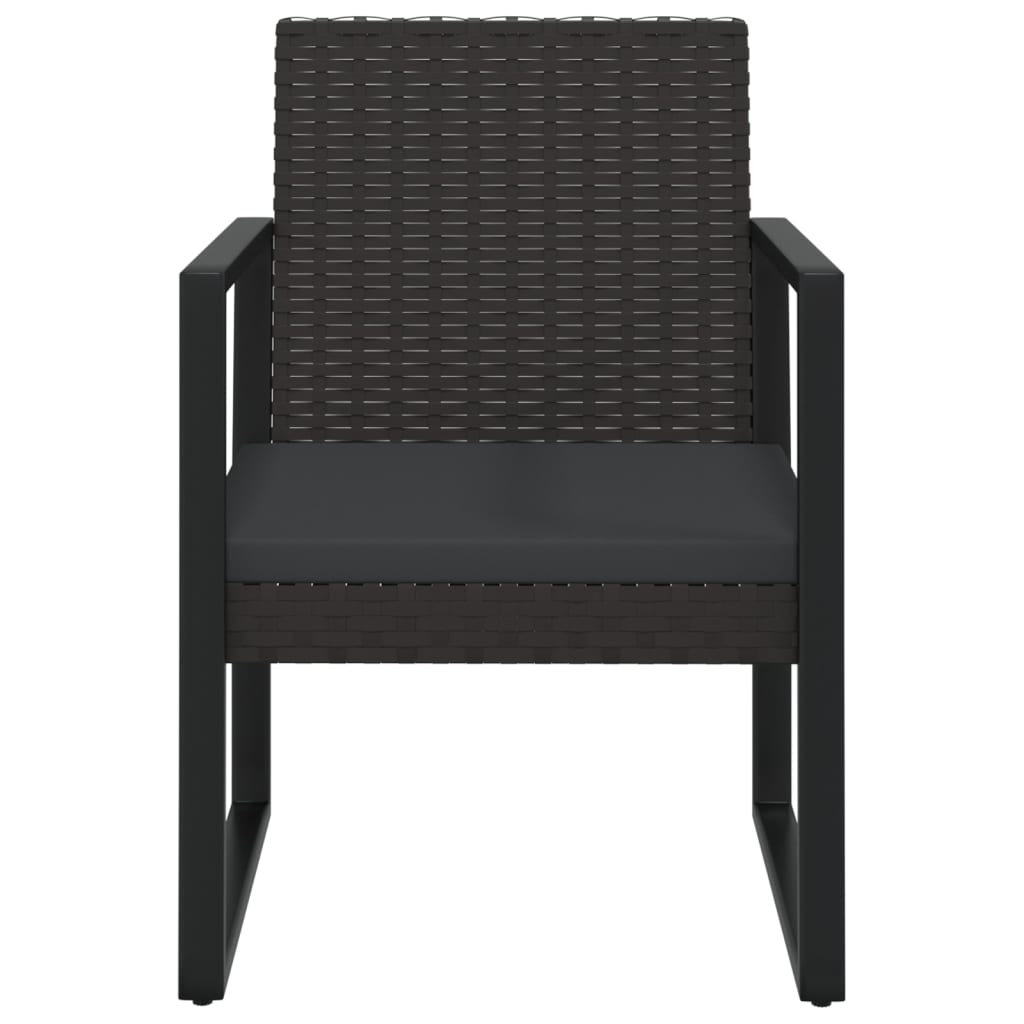 Tuinstoel Met Kussen Poly Rattan Zwart