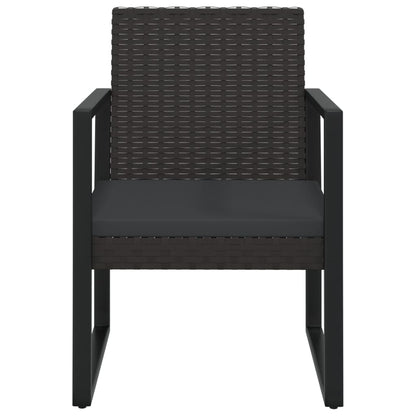 Tuinstoel Met Kussen Poly Rattan Zwart