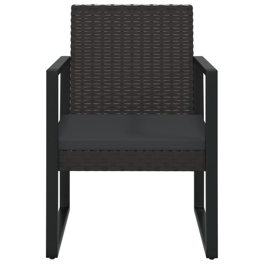 Tuinstoel Met Kussen Poly Rattan Zwart