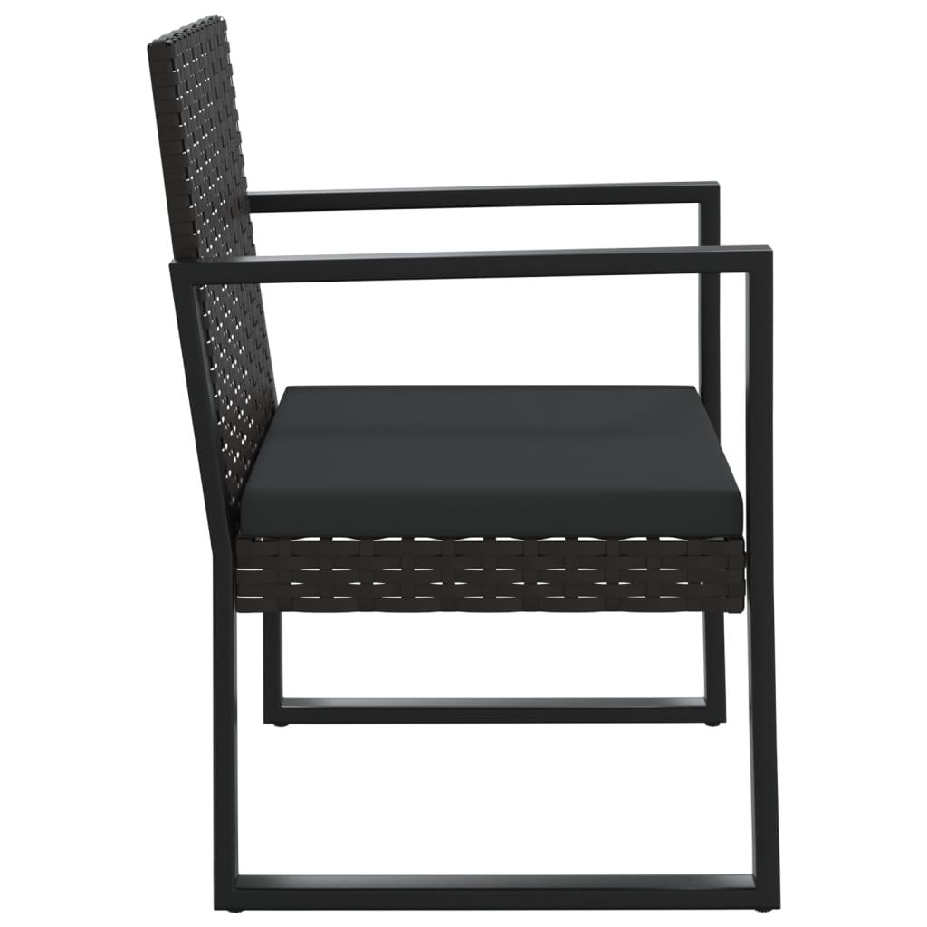 Tuinstoel Met Kussen Poly Rattan Zwart