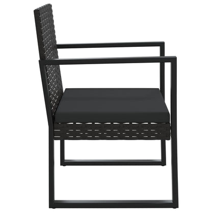 Tuinstoel Met Kussen Poly Rattan Zwart