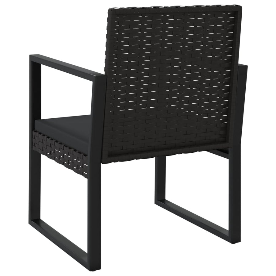 Tuinstoel Met Kussen Poly Rattan Zwart