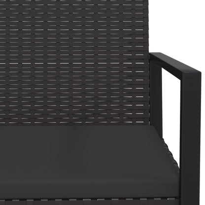 Tuinstoel Met Kussen Poly Rattan Zwart