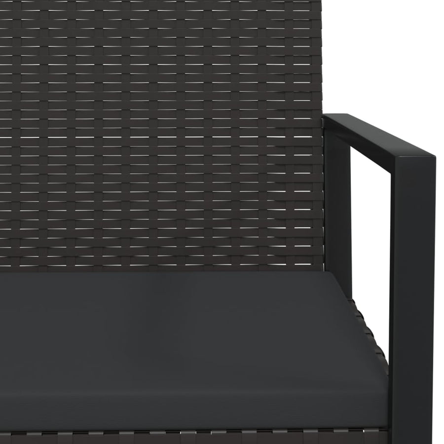 Tuinstoel Met Kussen Poly Rattan Zwart