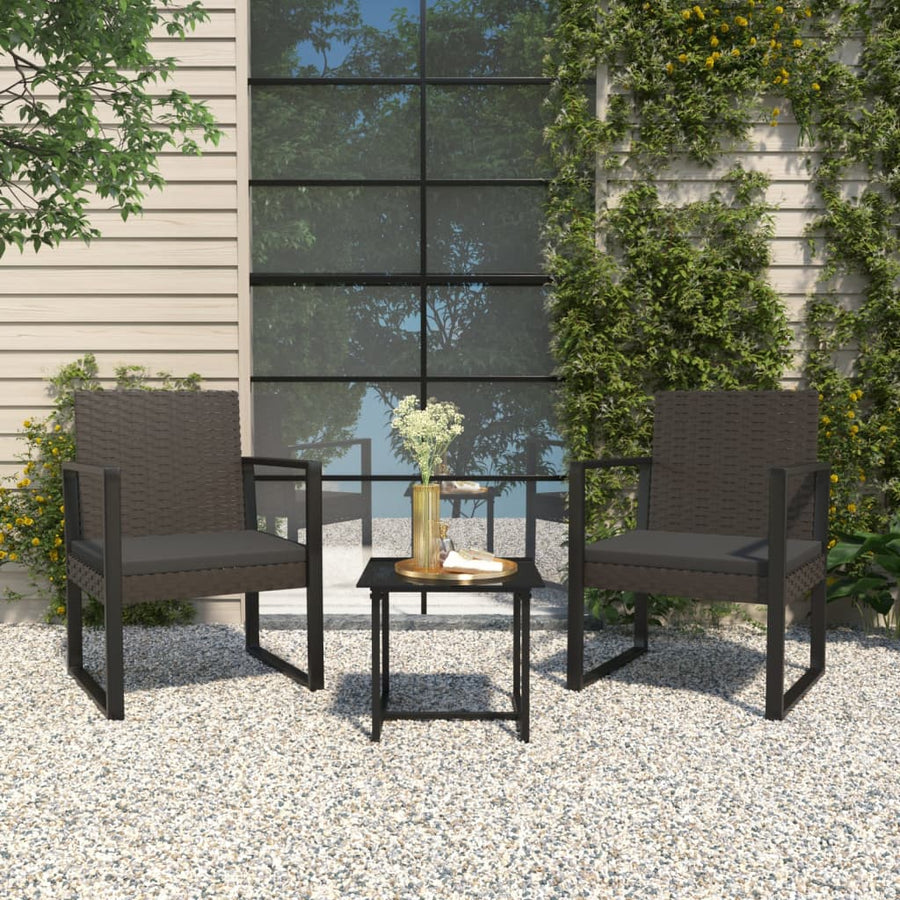 Tuinstoel Met Kussen Poly Rattan Zwart