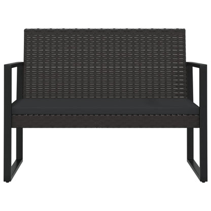 Tuinbank Met Kussens 106 Cm Poly Rattan Zwart