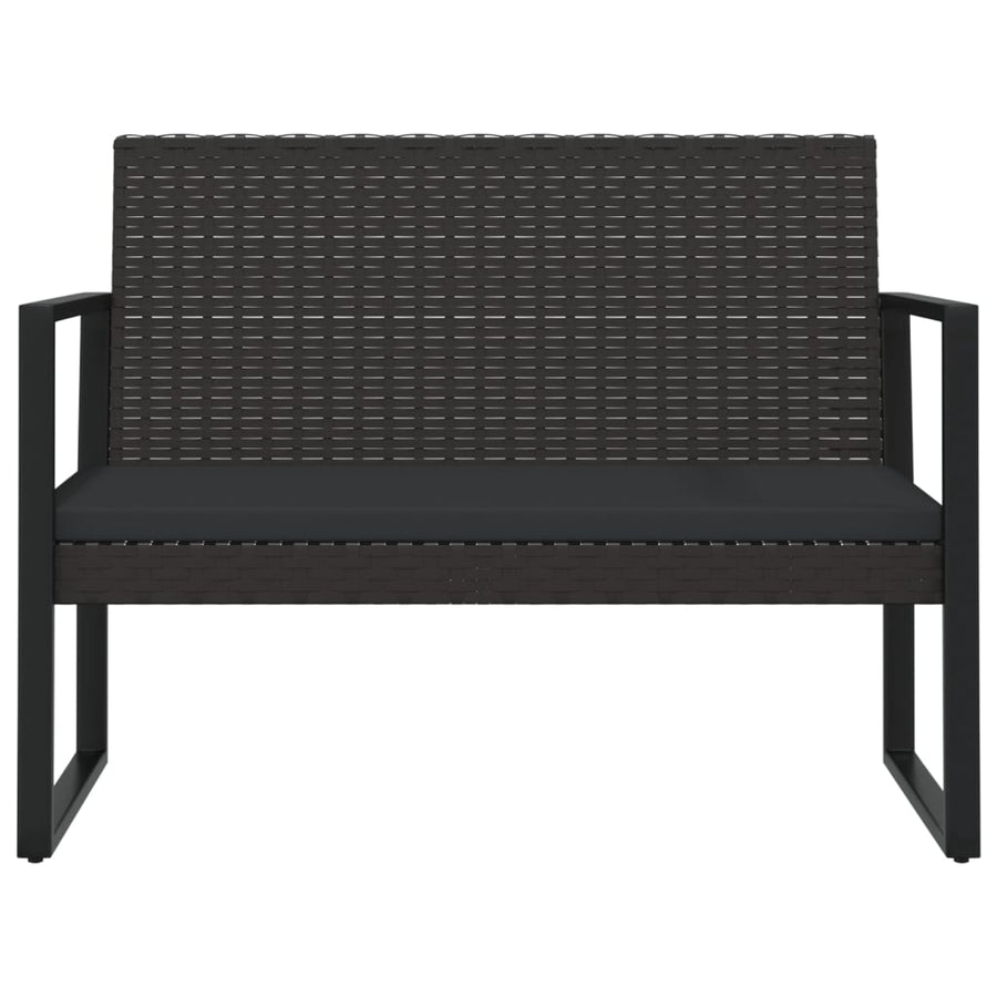 Tuinbank Met Kussens 106 Cm Poly Rattan Zwart
