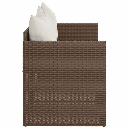 Tuinbank 3-Zits Met Kussens Poly Rattan Bruin