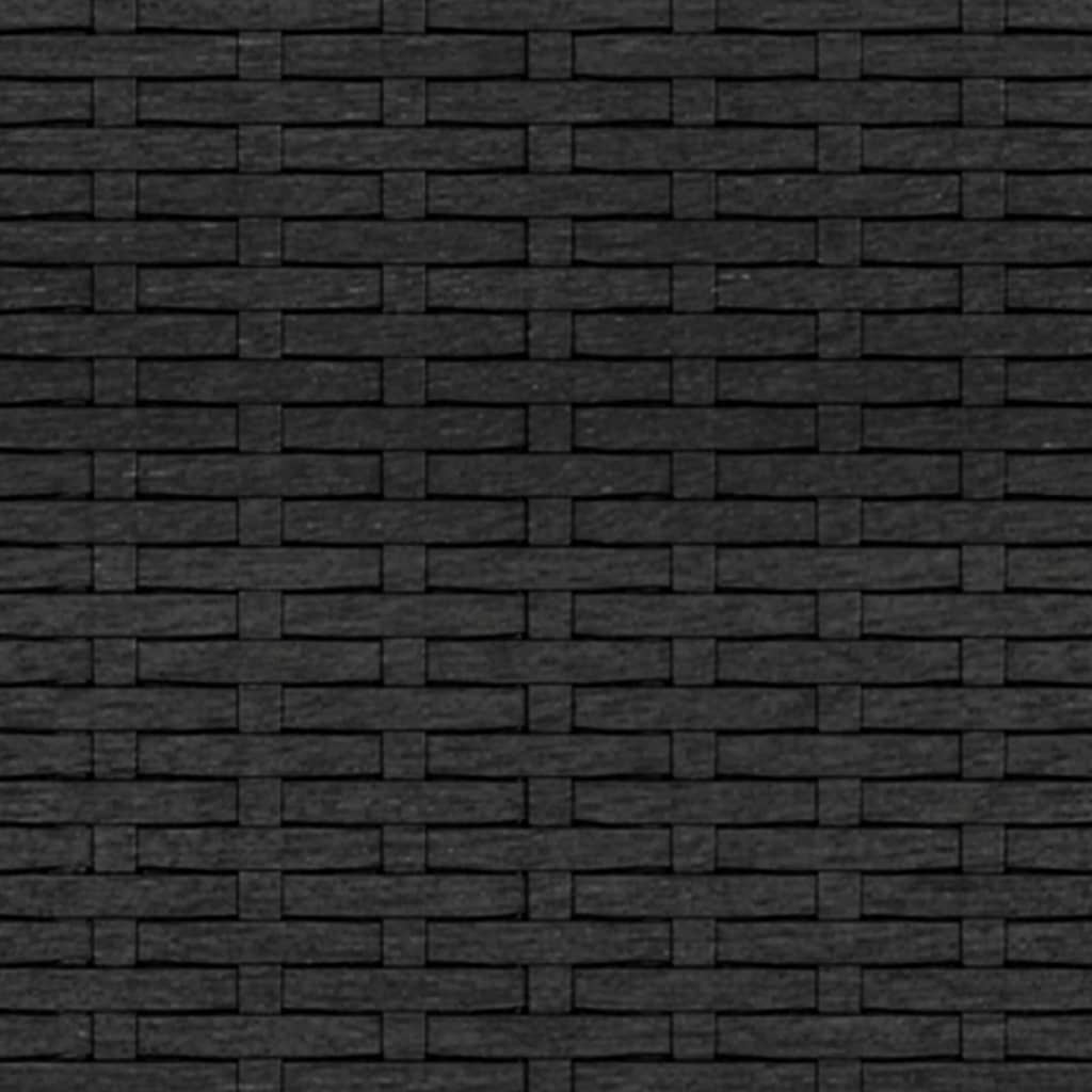 Tuinbank 3-zits met kussens poly rattan Zwart