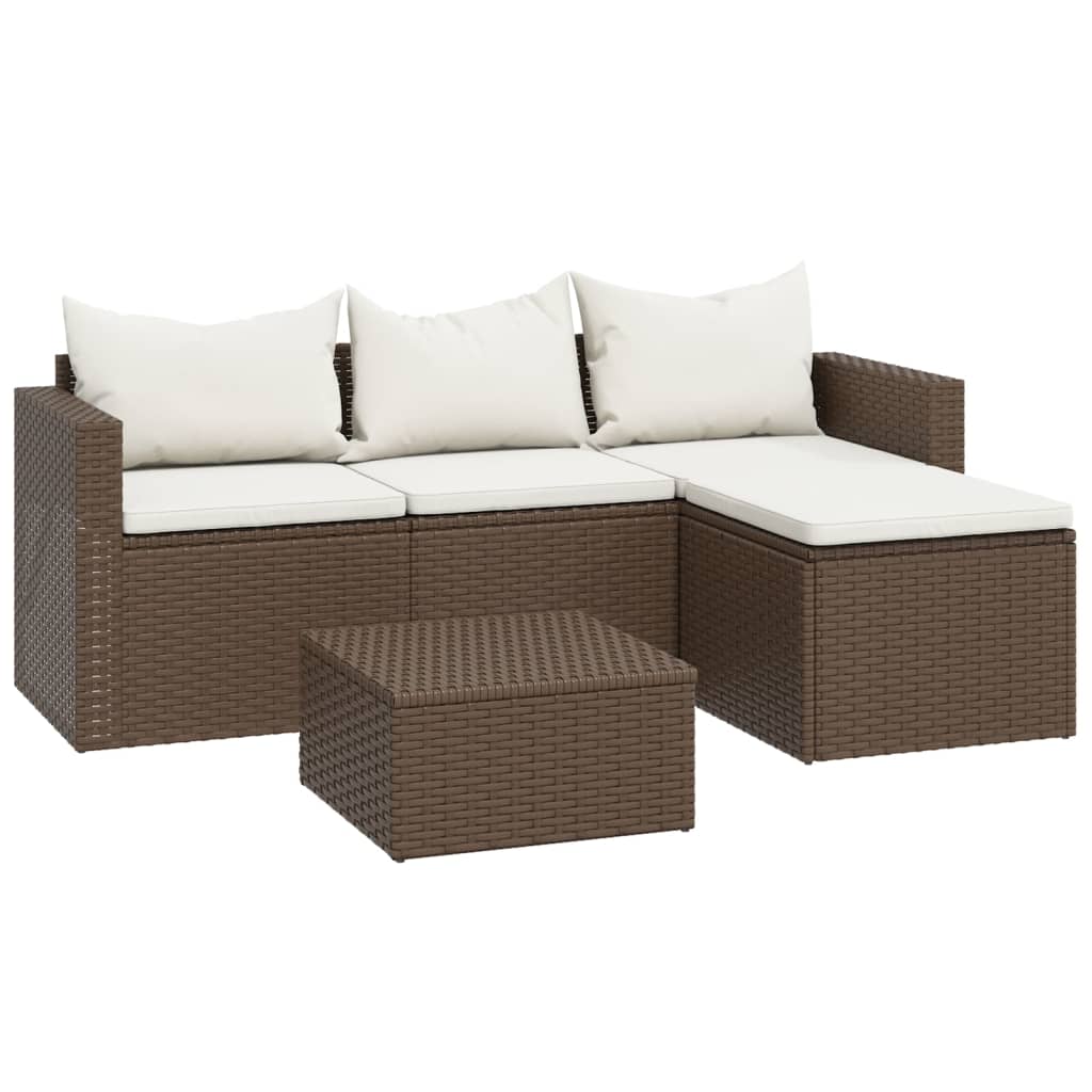 Loungeset Poly Rattan Bruin