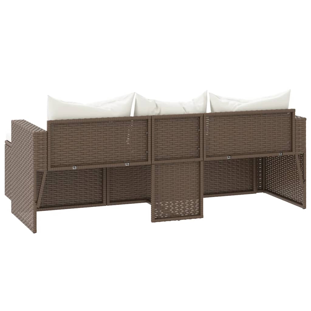 Loungeset Poly Rattan Bruin