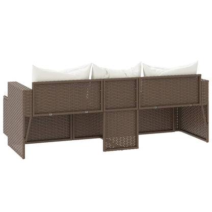 Loungeset Poly Rattan Bruin