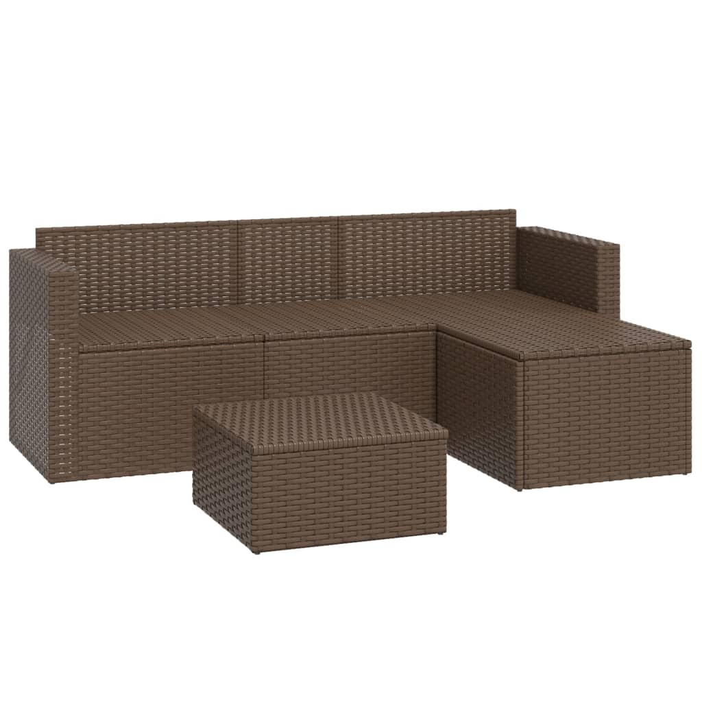 Loungeset Poly Rattan Bruin