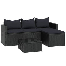 Loungeset Poly Rattan Zwart