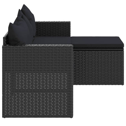 Loungeset Poly Rattan Zwart