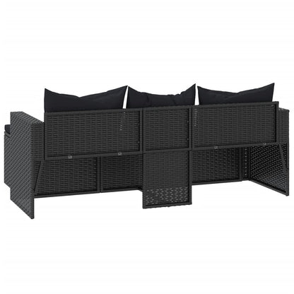 Loungeset Poly Rattan Zwart