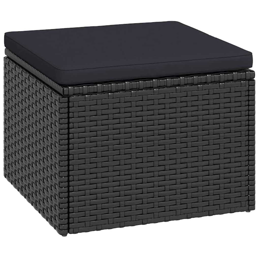 Loungeset Poly Rattan Zwart